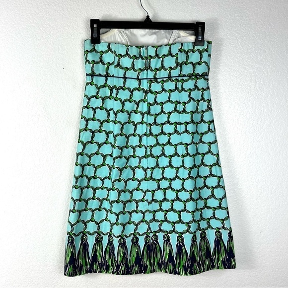 Lilly Pulitzer Bowen Tassel Blue & Green mini dress size 0 - Picture 4 of 9